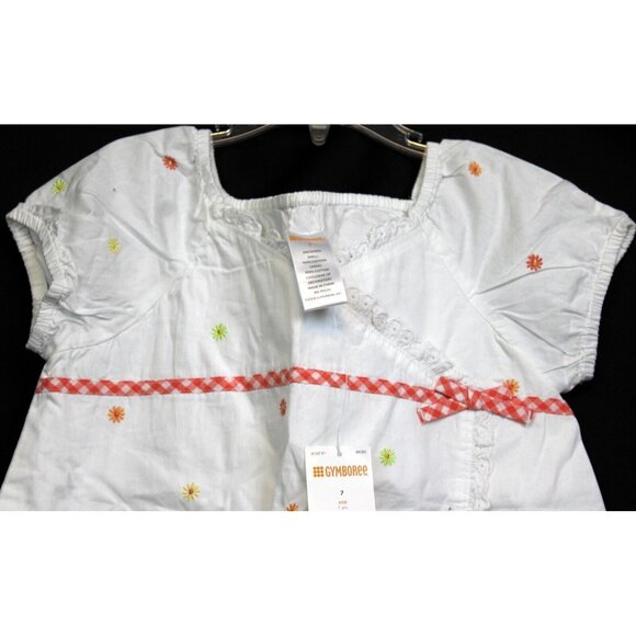 2006 Gymboree Freshly Picked Blouse Embroidered Flowers Lace sz 7 Spring Summer - Picture 2 of 9